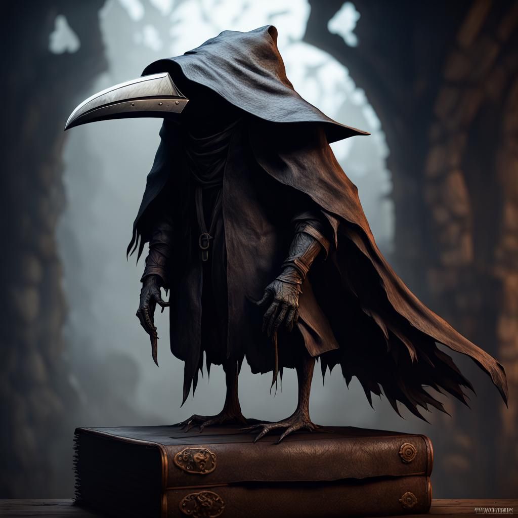 Kenku Plague Doctor in Dark Fantasy Style