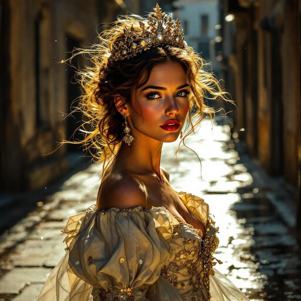 Regal Portrait in Style of Sargent and Caravaggio