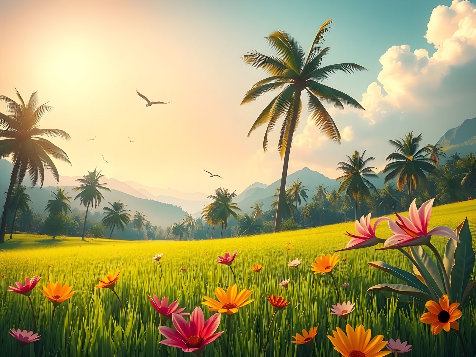 tropical meadow, dreamcore