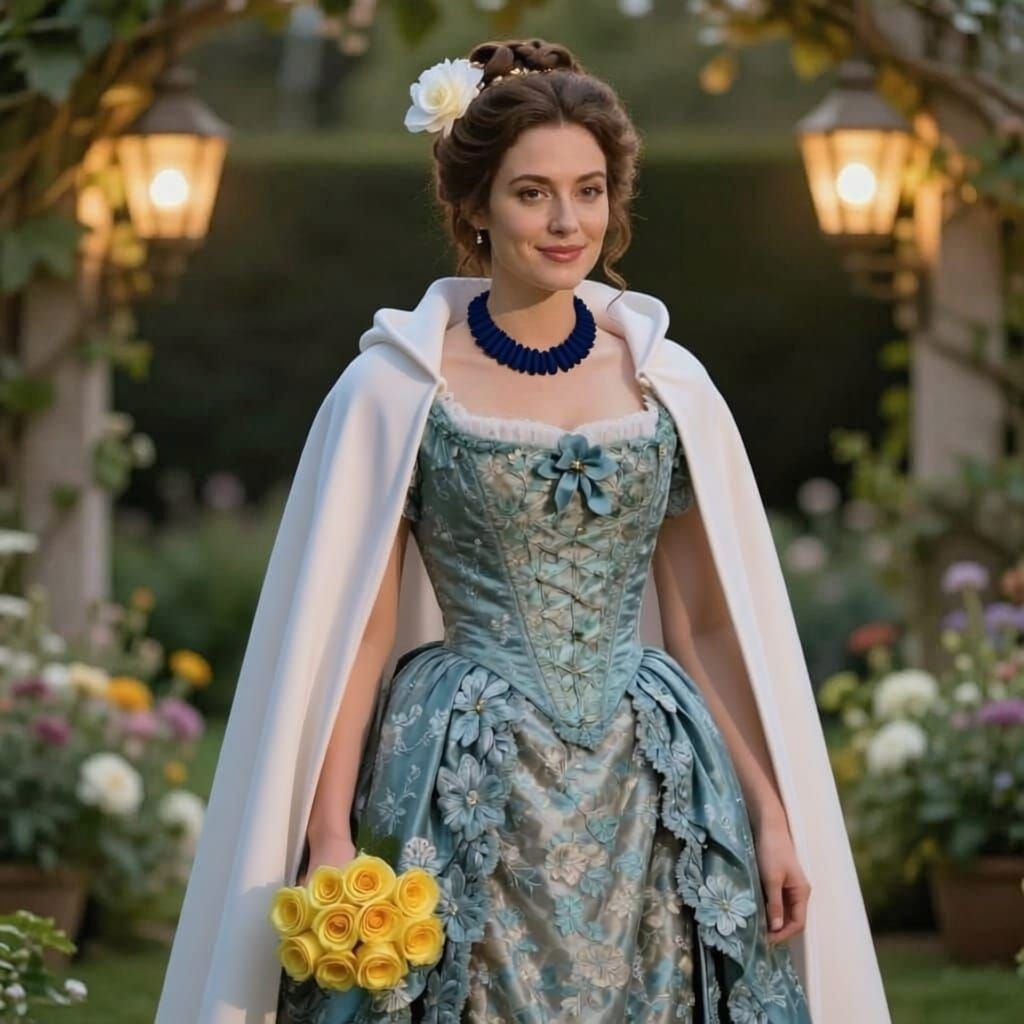 Regency Portrait: Elegant Woman in Blue-Green Gown