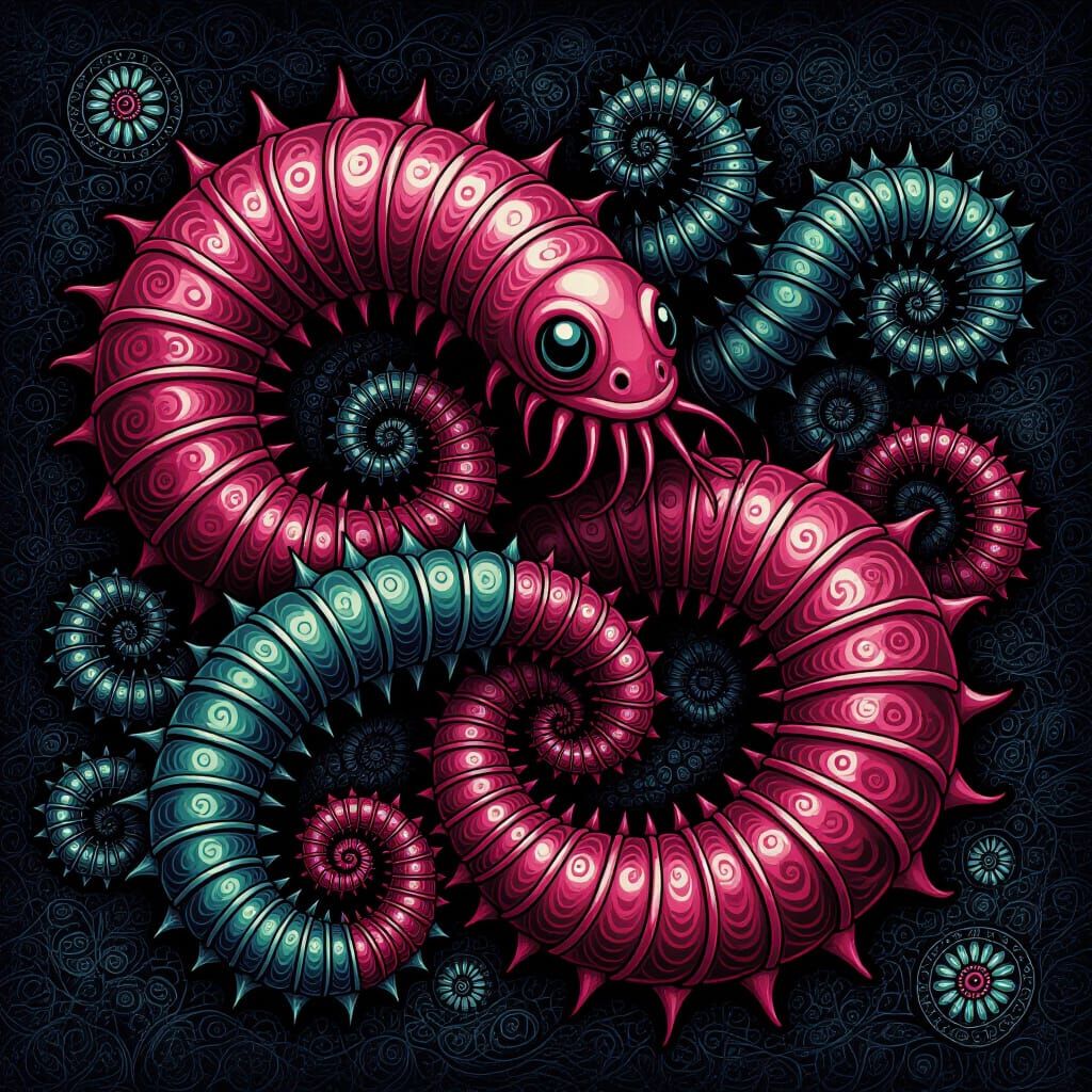 Eerie Worms and Maggots in Horror Movie Style