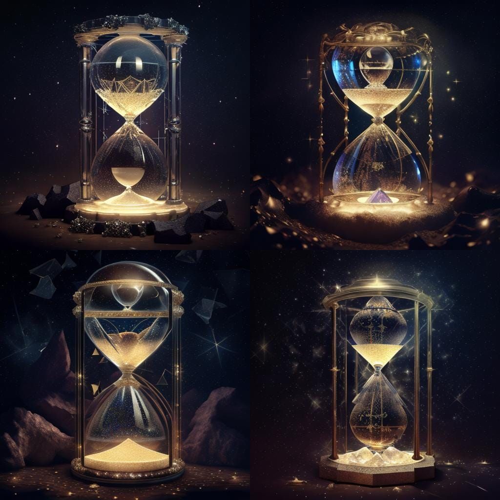 Crystal Hourglass of Stars: 2.5D Digital Art