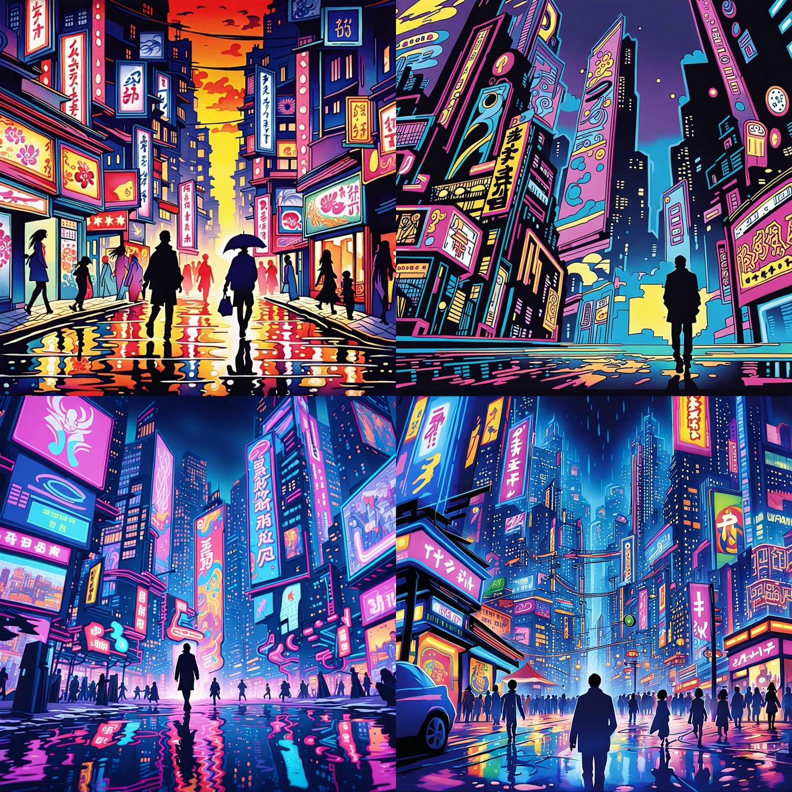 Man Walking in City Street: Anime Key Visual