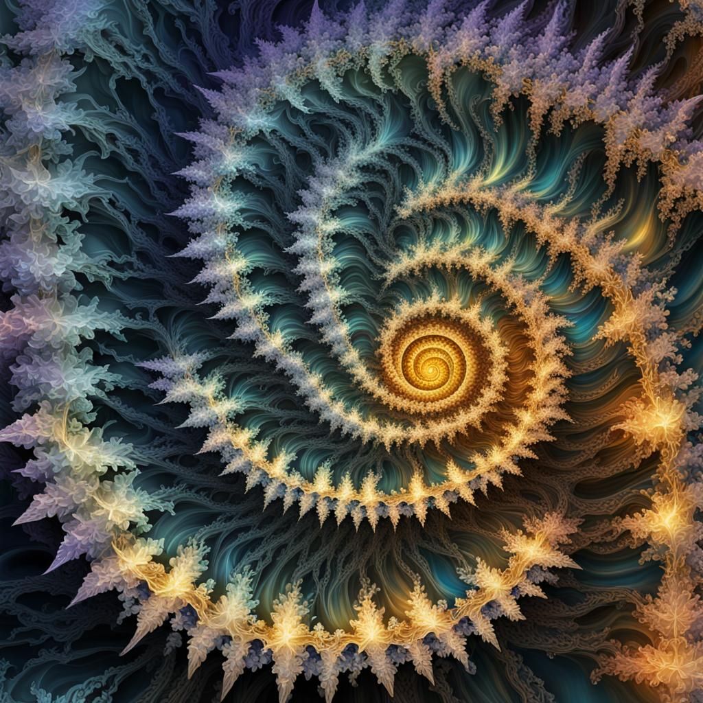 Crystalline Fractal Spiral of Life