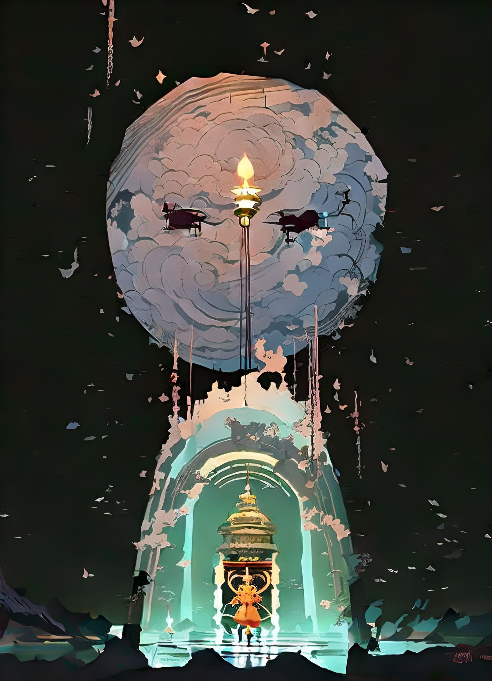 Heartbreaking Rococo Cave Altar by Studio Ghibli