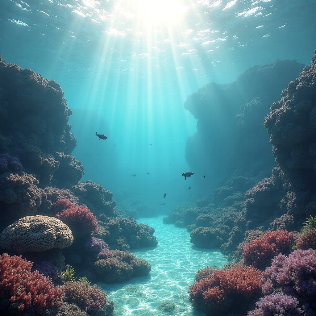 Realistic Polynesian Coral Reef: Detailed Matte Painting