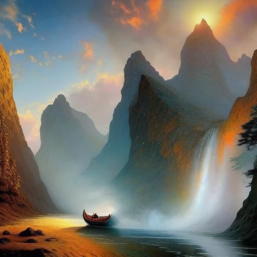 Surreal Figure in Glowing Portal, Dreamlike Colors