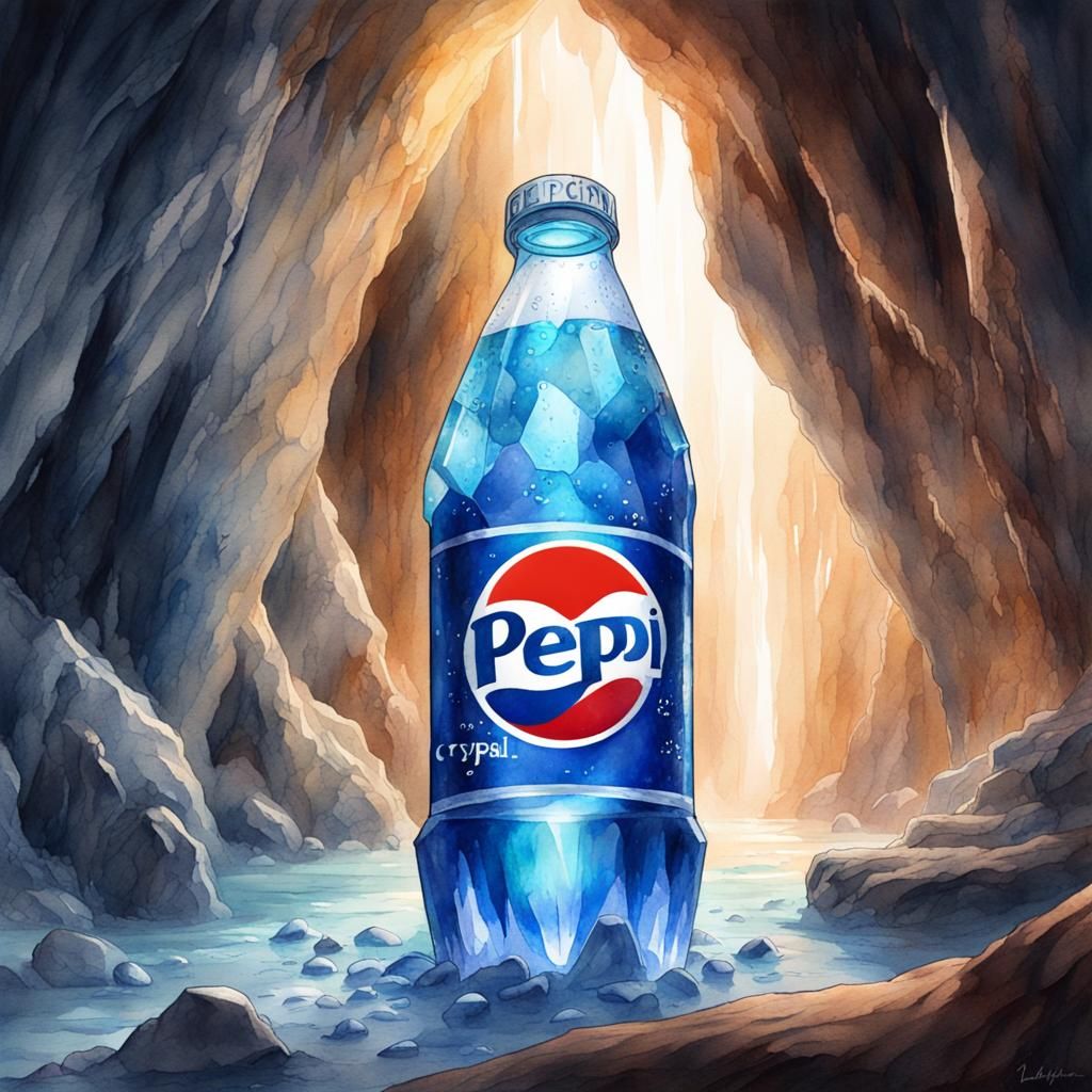 Watercolor Cave of Crystal Pepsi in 8k