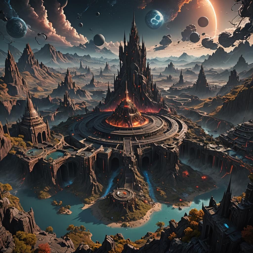 Fantastical Territory under a Black Sun: Detailed Matte Pain...