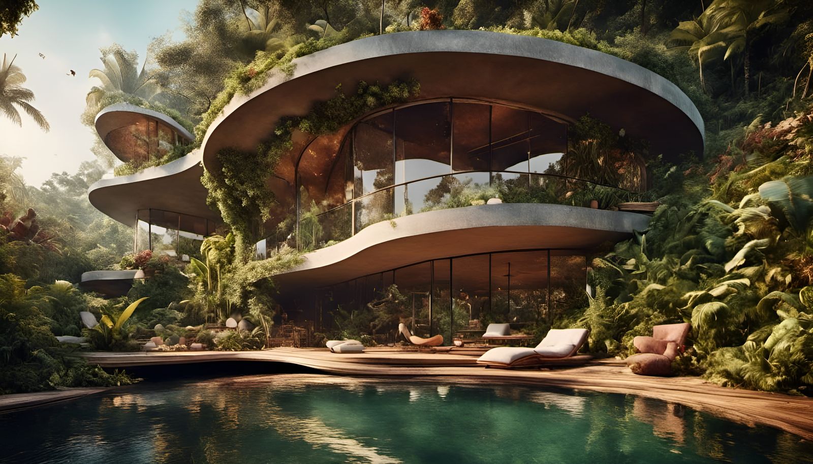 John Lautner House with Boho Interior