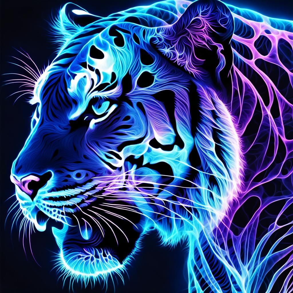 Chemiluminescent X-Ray Panther with Intricate Veins