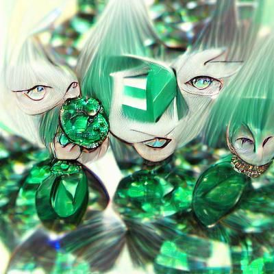 Lustrous Emerald Gemstones in Digital Art