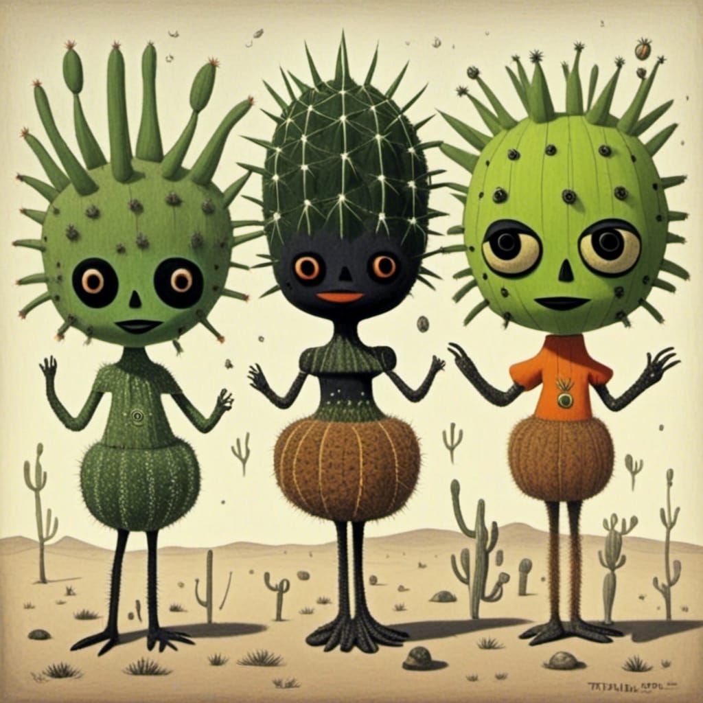 Stylized Cactus Character Concept Art