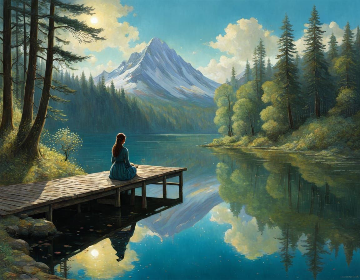 Surrealistic Dreamscape in a Vibrant Impressionist Style