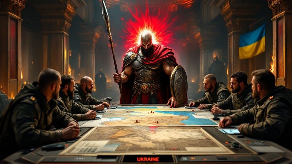 Mars, a Powerful Figure, Surveys the Battlefield