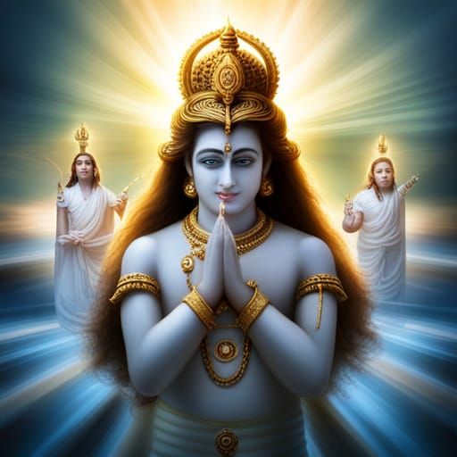 Shiva's Divine Dance with Vishnu and Brahma