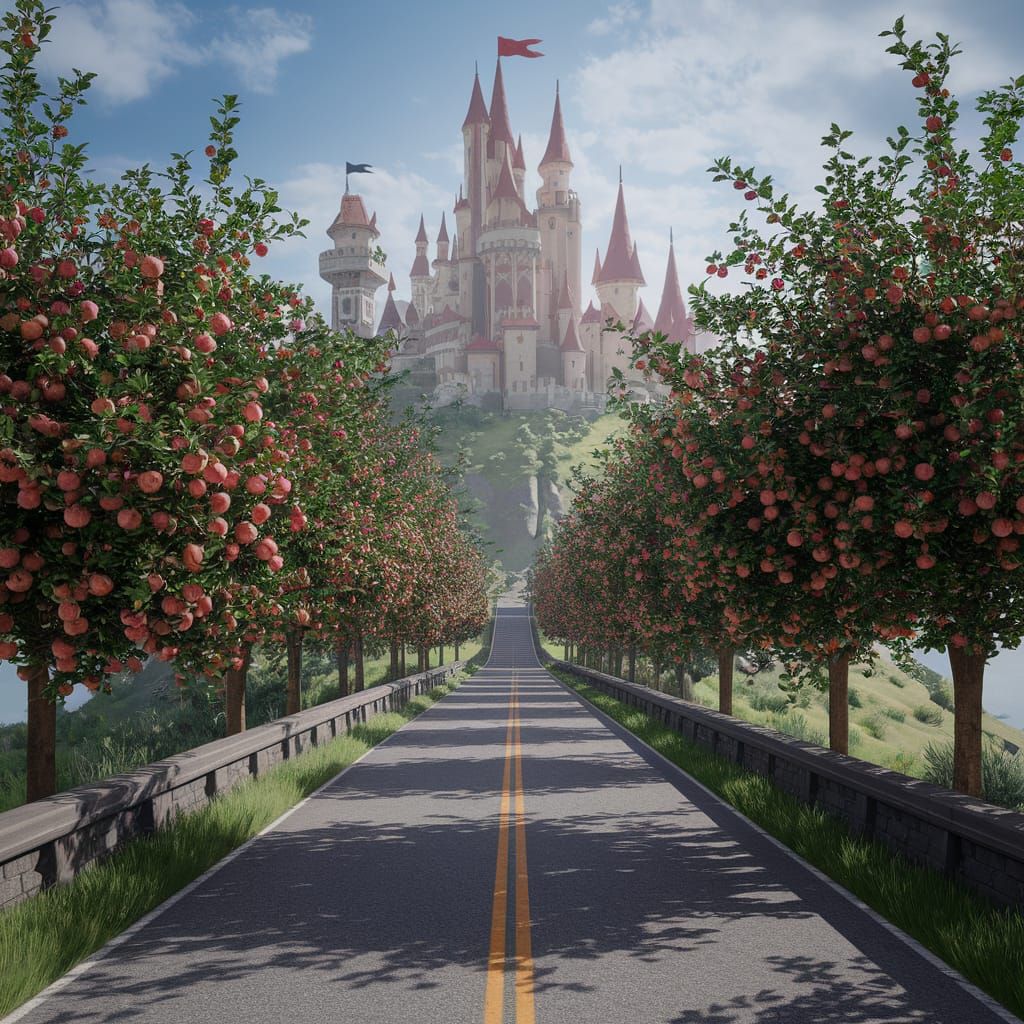 Road to Castle: Detailed Matte Painting