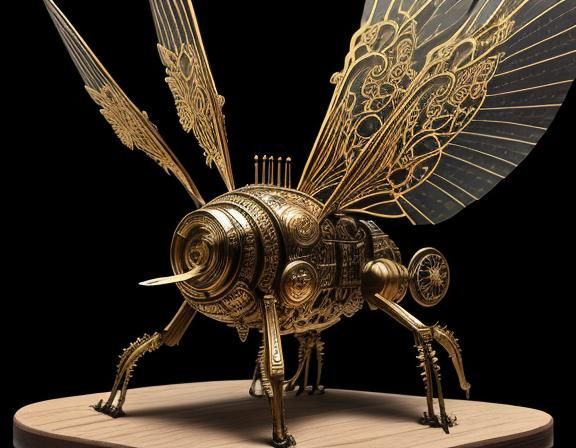 Steampunk Insect Specimen Display in Victorian Style