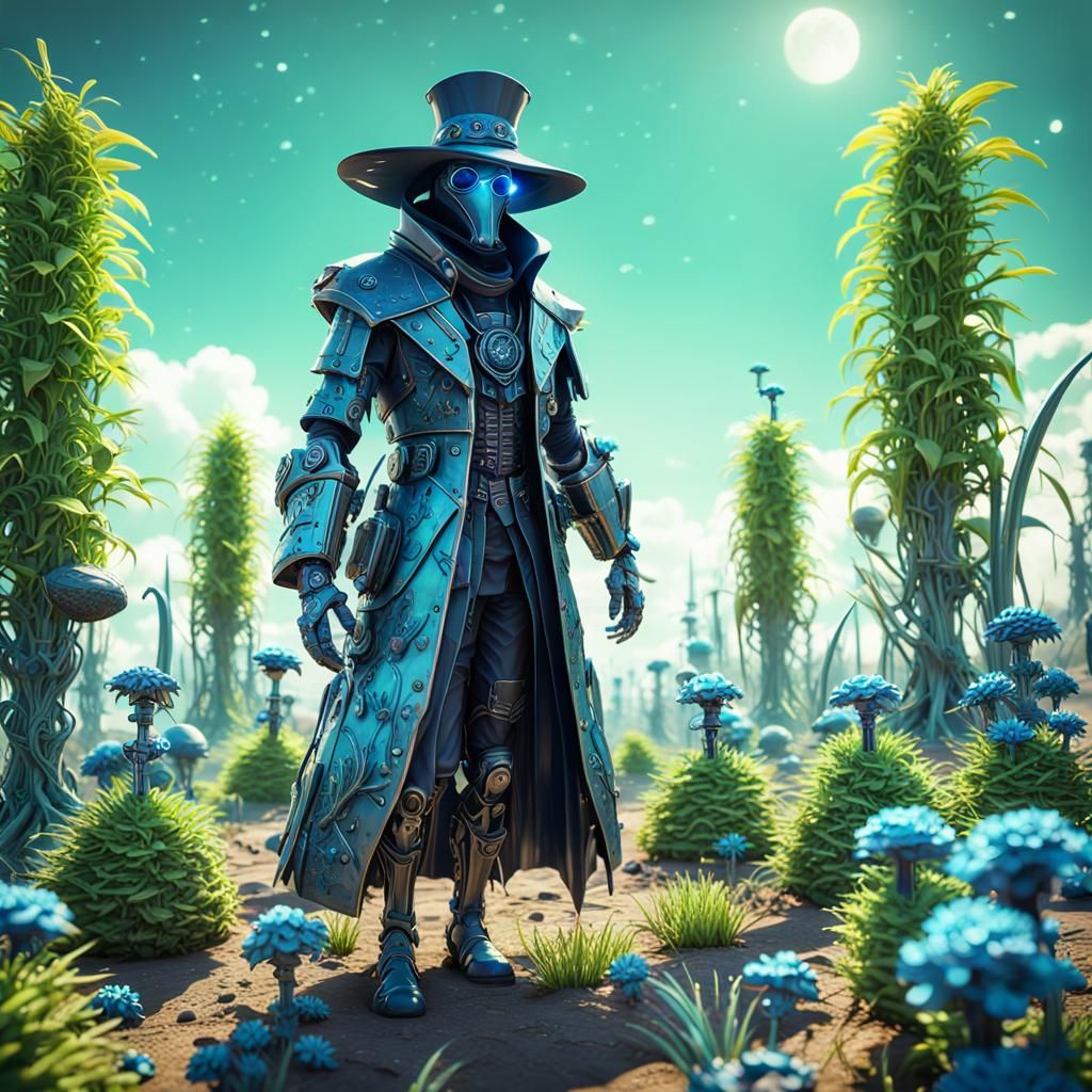 Sci-Fi Plague Doctor on Alien World