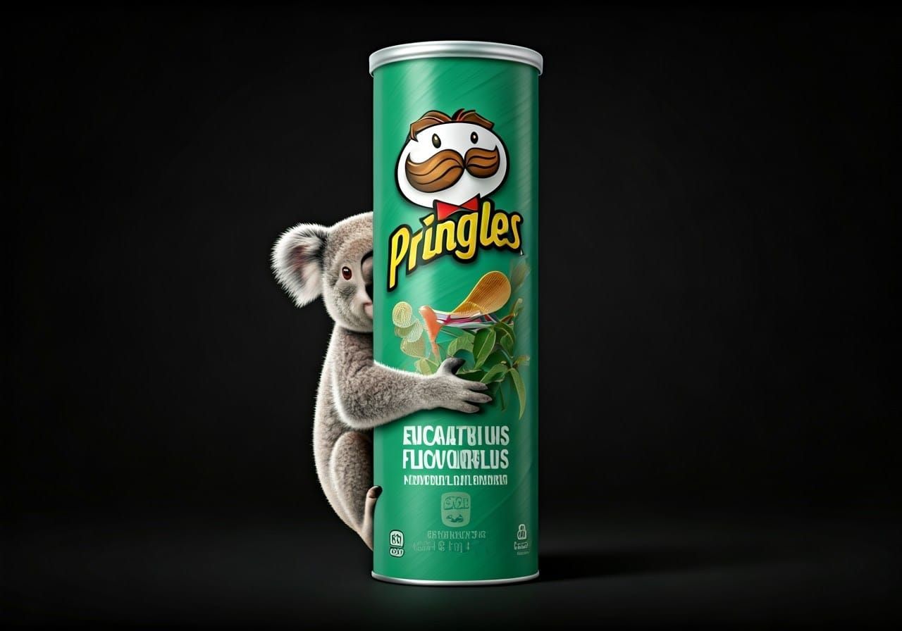 Koala Holding Eucalyptus Pringles Can
