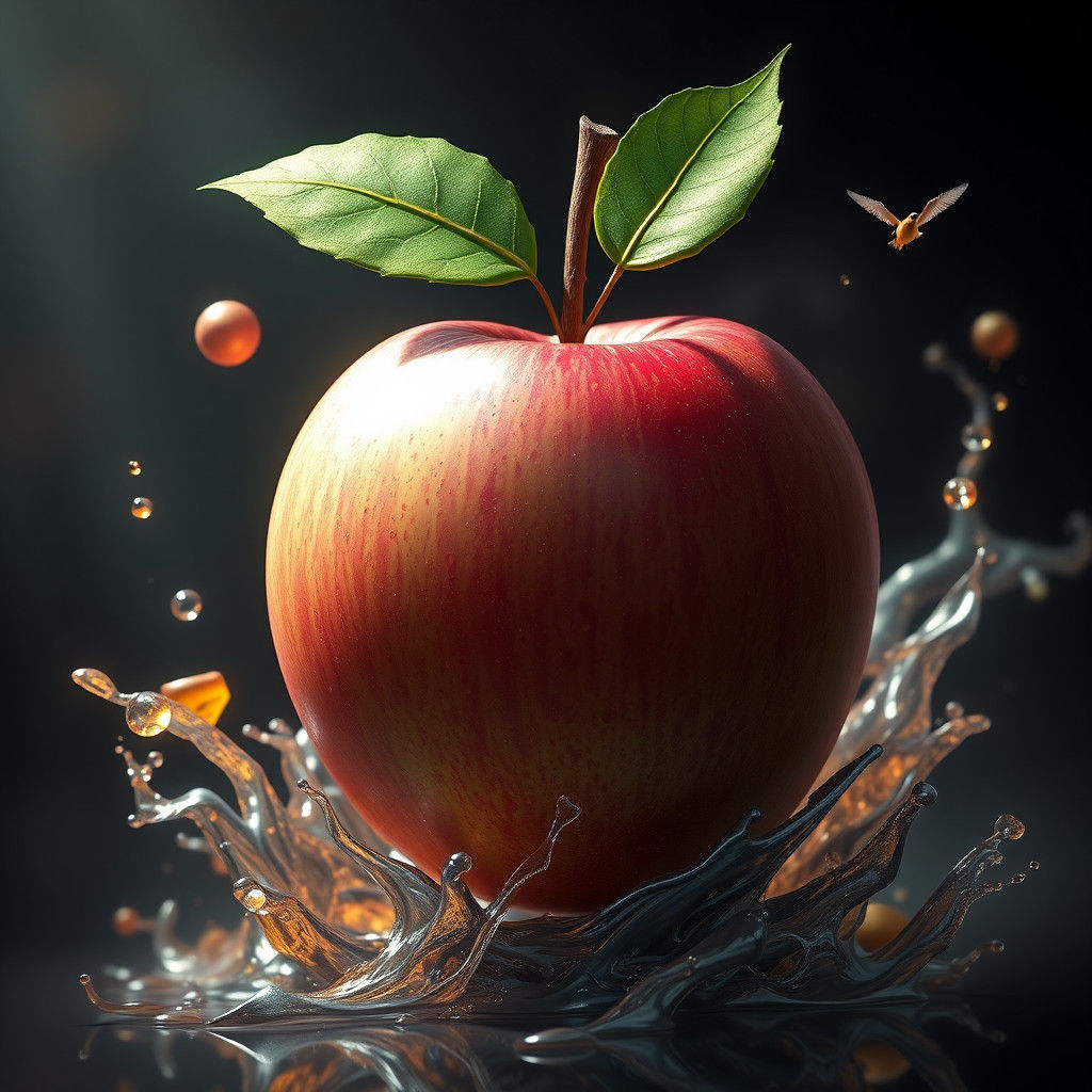 Majestic Apple in Detailed Matte Painting