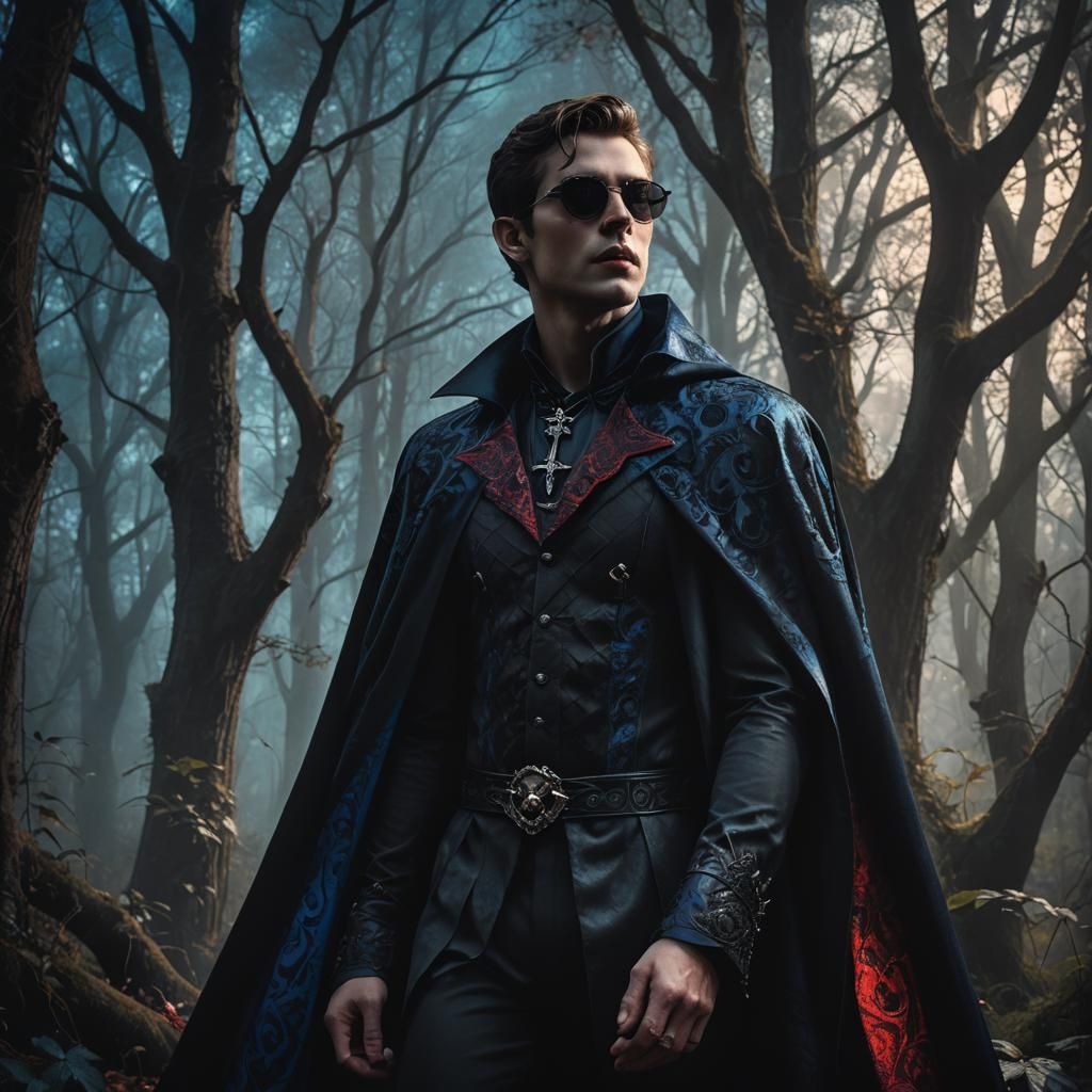 Dark Fantasy Vampire Count in Mystical Forest