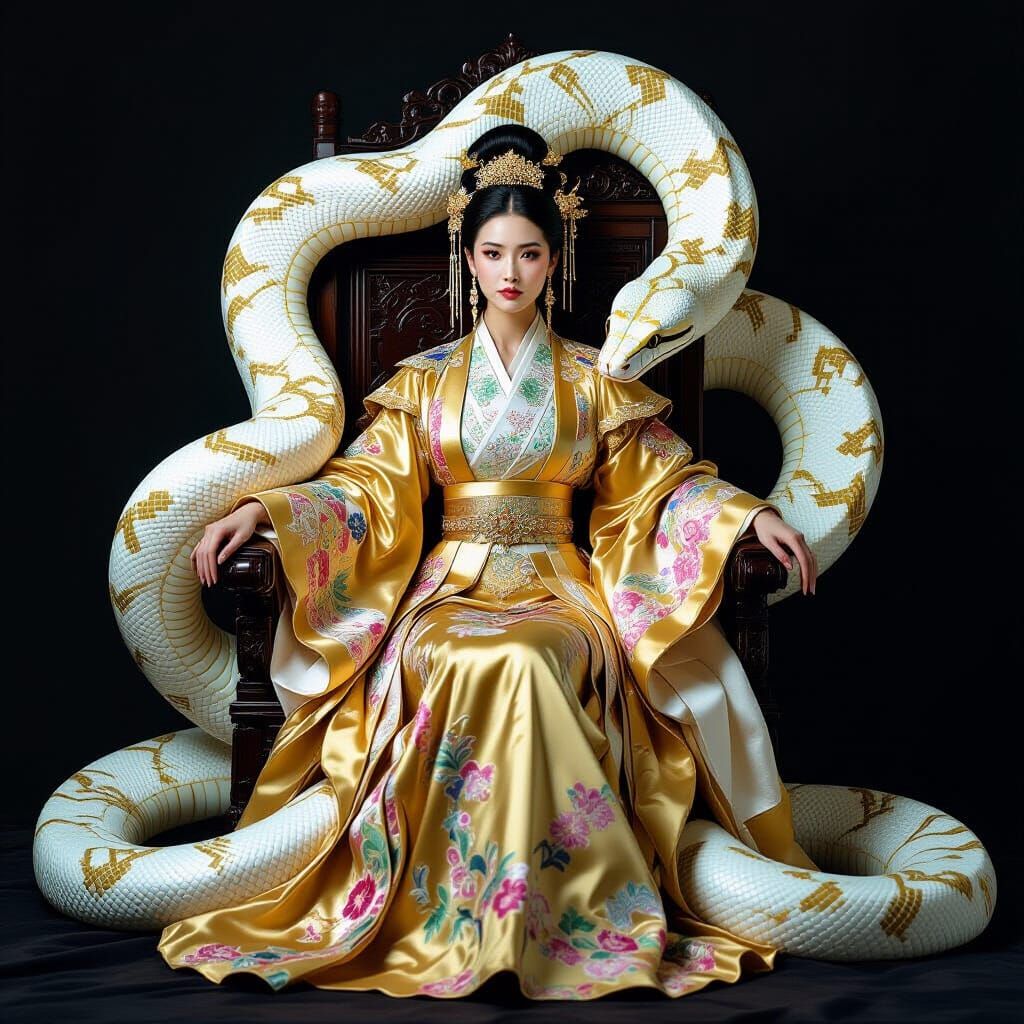 Empress with Python in Photorealistic Style
