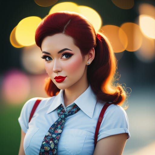 Glamorous Pinup Girl in Soft Focus