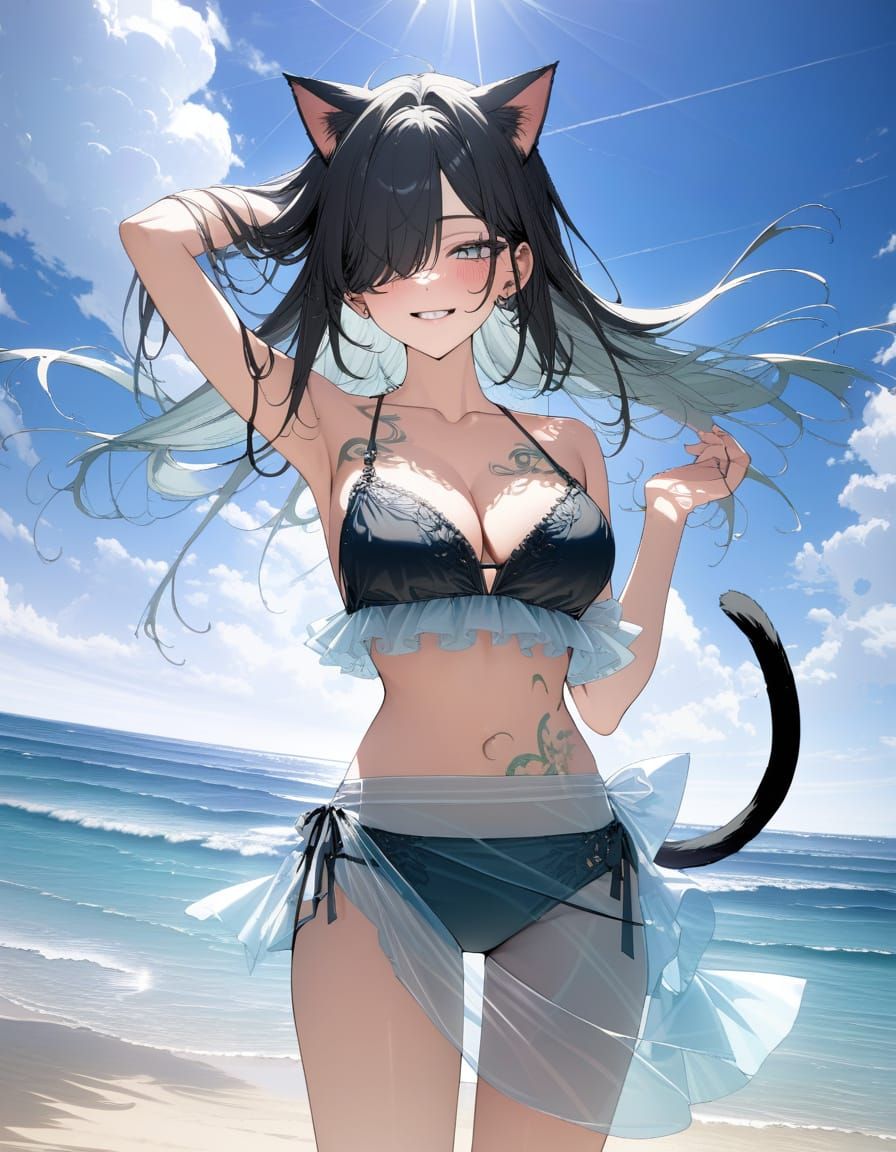 Catgirl Goddess of the Beach