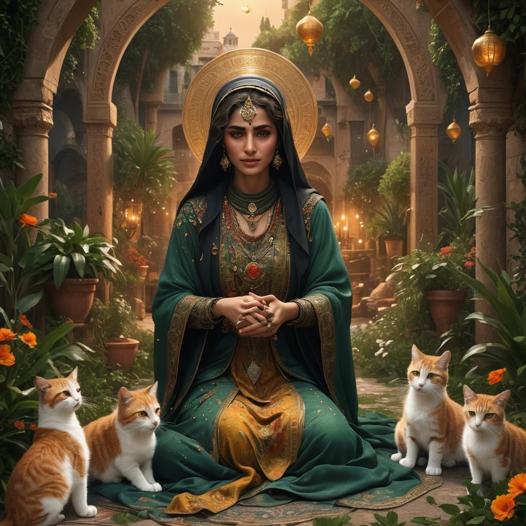 Sufi Woman with Palestine Message as Matte Painting