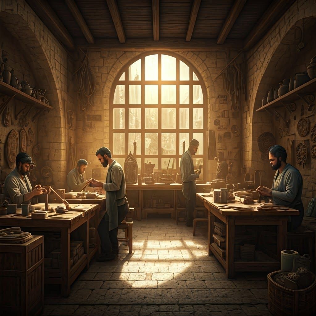 Skilled Artisans Craft Intricate Judaica in Ancient Safed Wo...