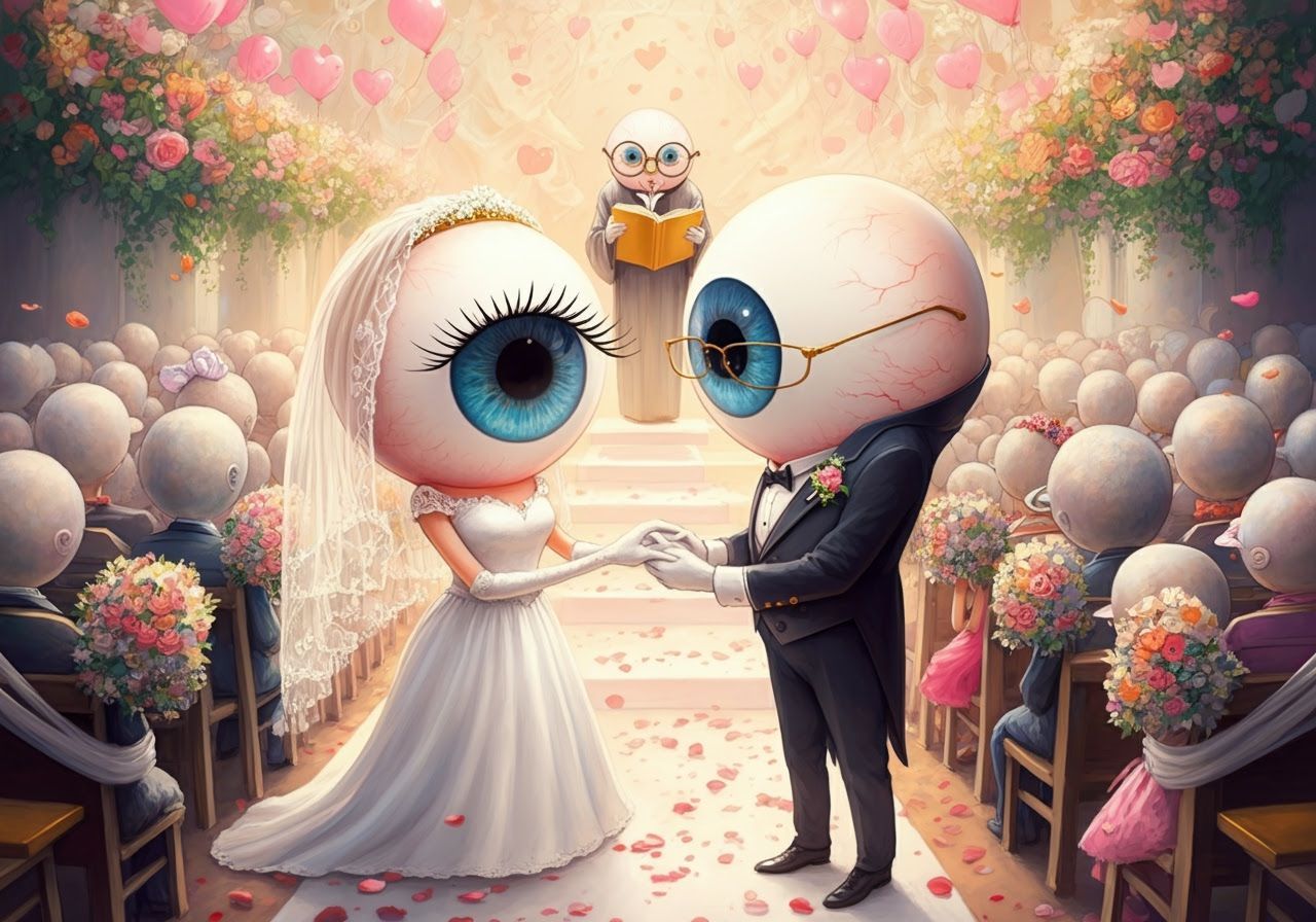Eyeball Wedding in a Whimsical Surrealist Style