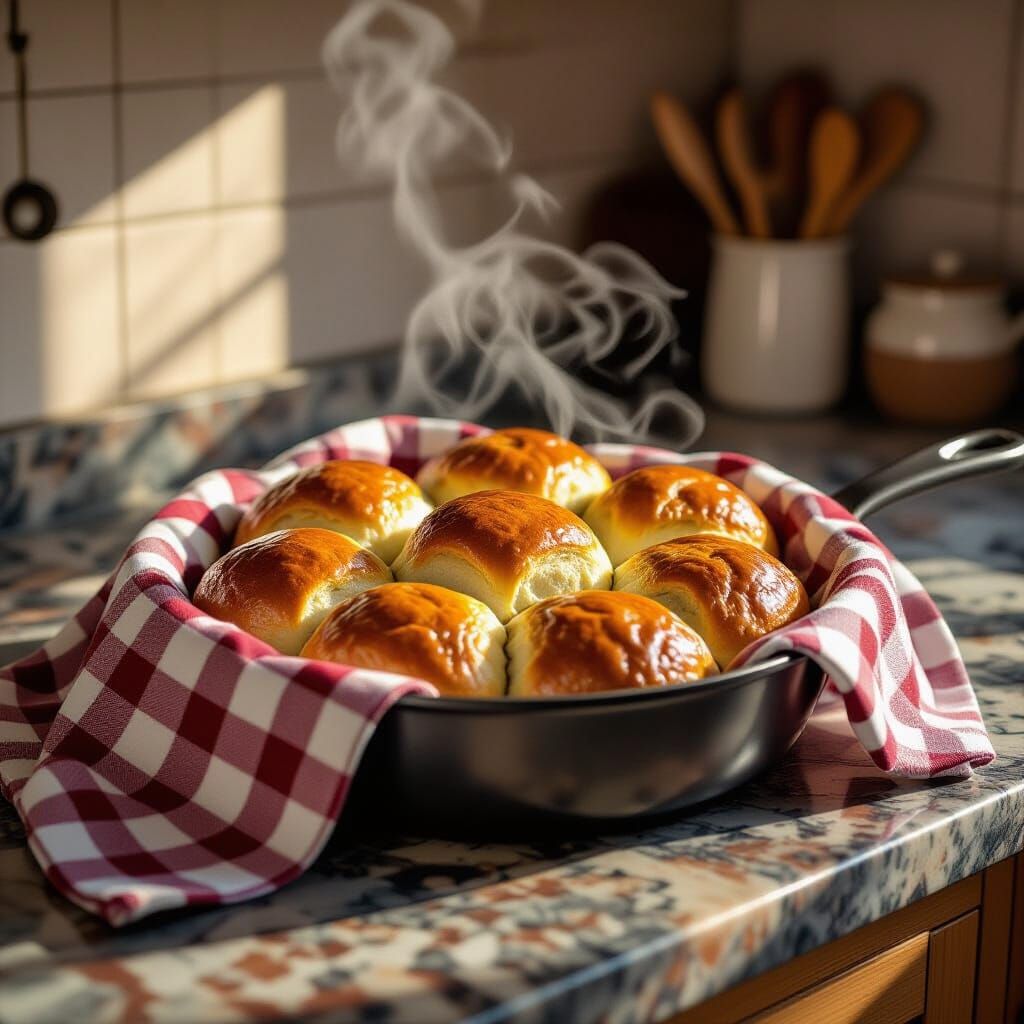 Hyperrealistic Hot Cross Buns on Granite Counter