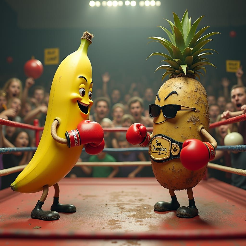 Banana Takes on Spud Champion in Wild Fruit and Veggie Boxin...