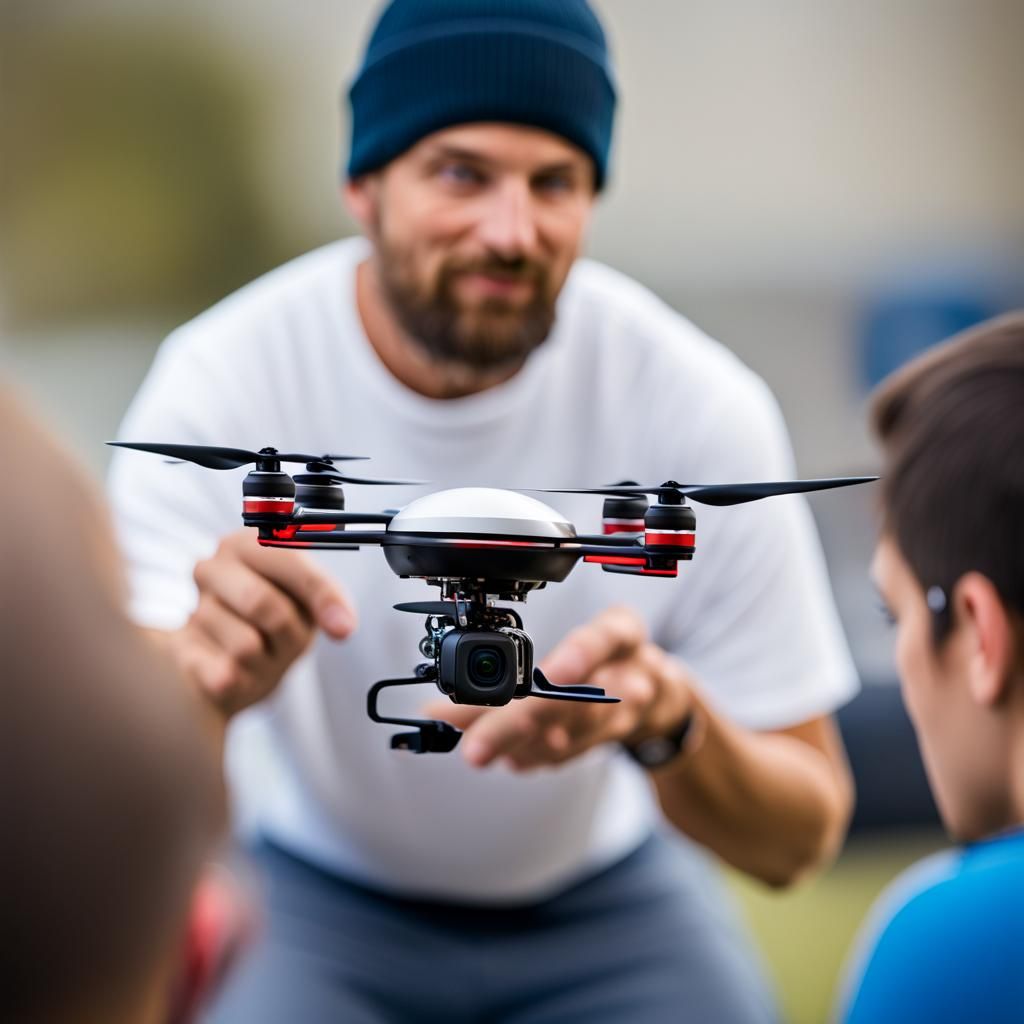 Science Teacher Demonstrating Drone: Professional Photo