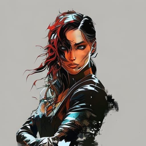 Tomb Raider Portrait in Textured Speedpaint Style