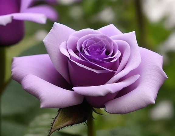 Hyperrealistic Black Roses in Fantasy Garden, Surreal Fine A...