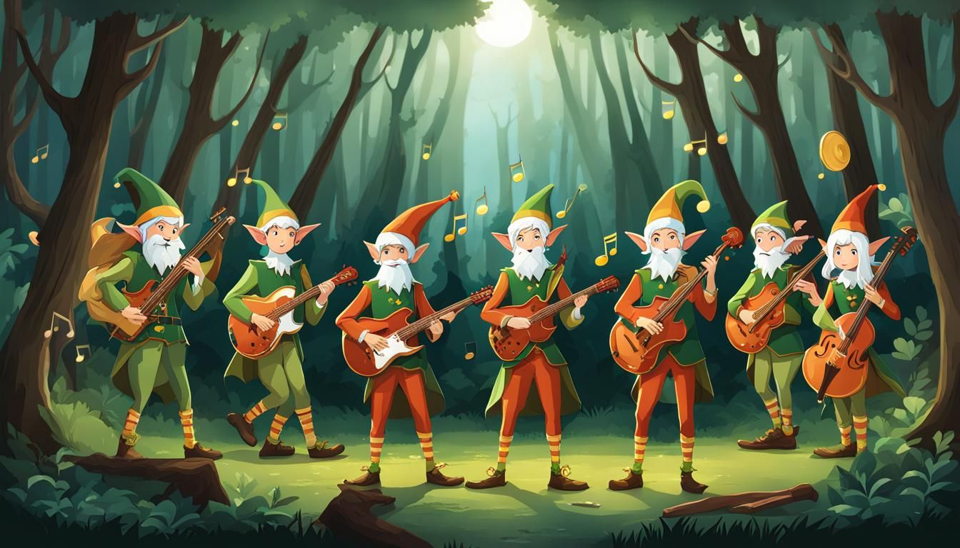 Elven Music Band in Enchanted Forest