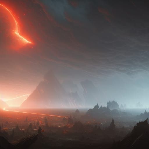 Evil CO2 Destroys Earth: Dark Fantasy Art