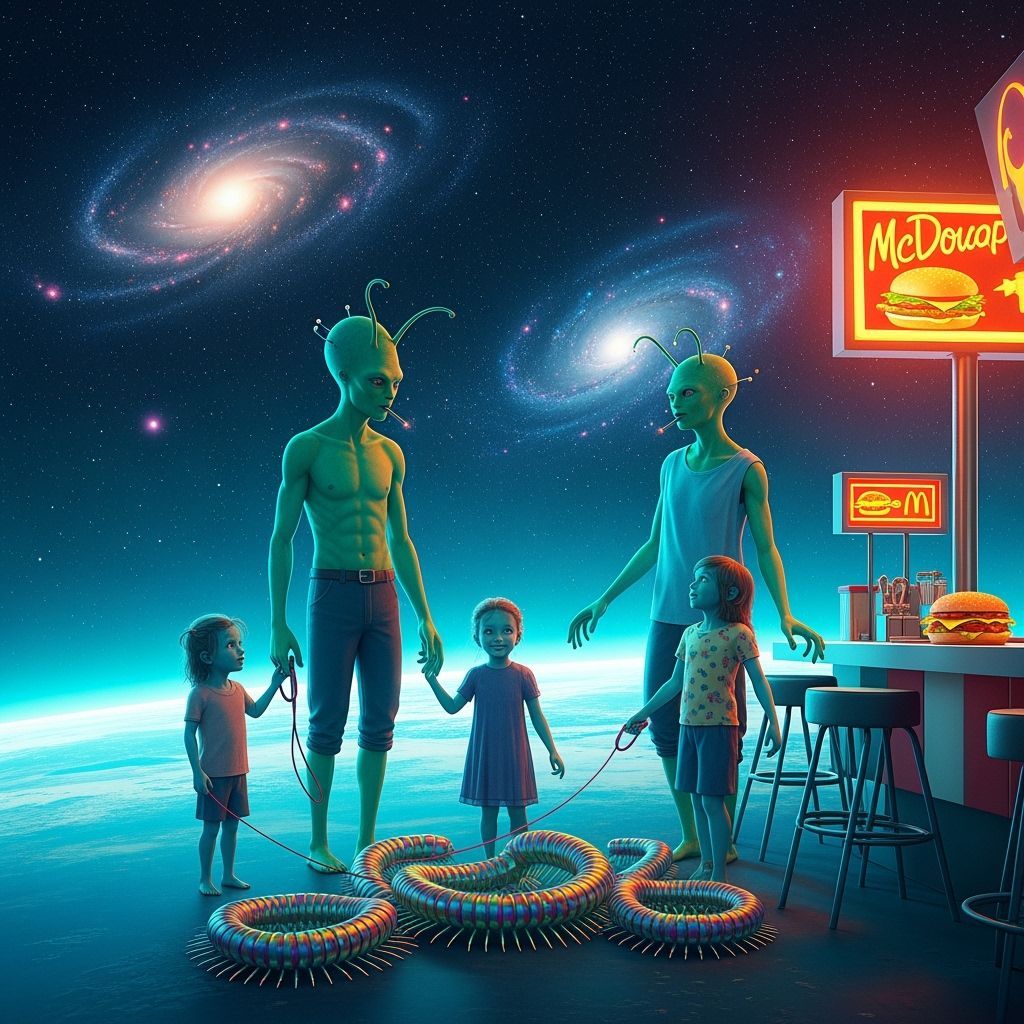 Alien Families Meet at Fast Food Galaxy