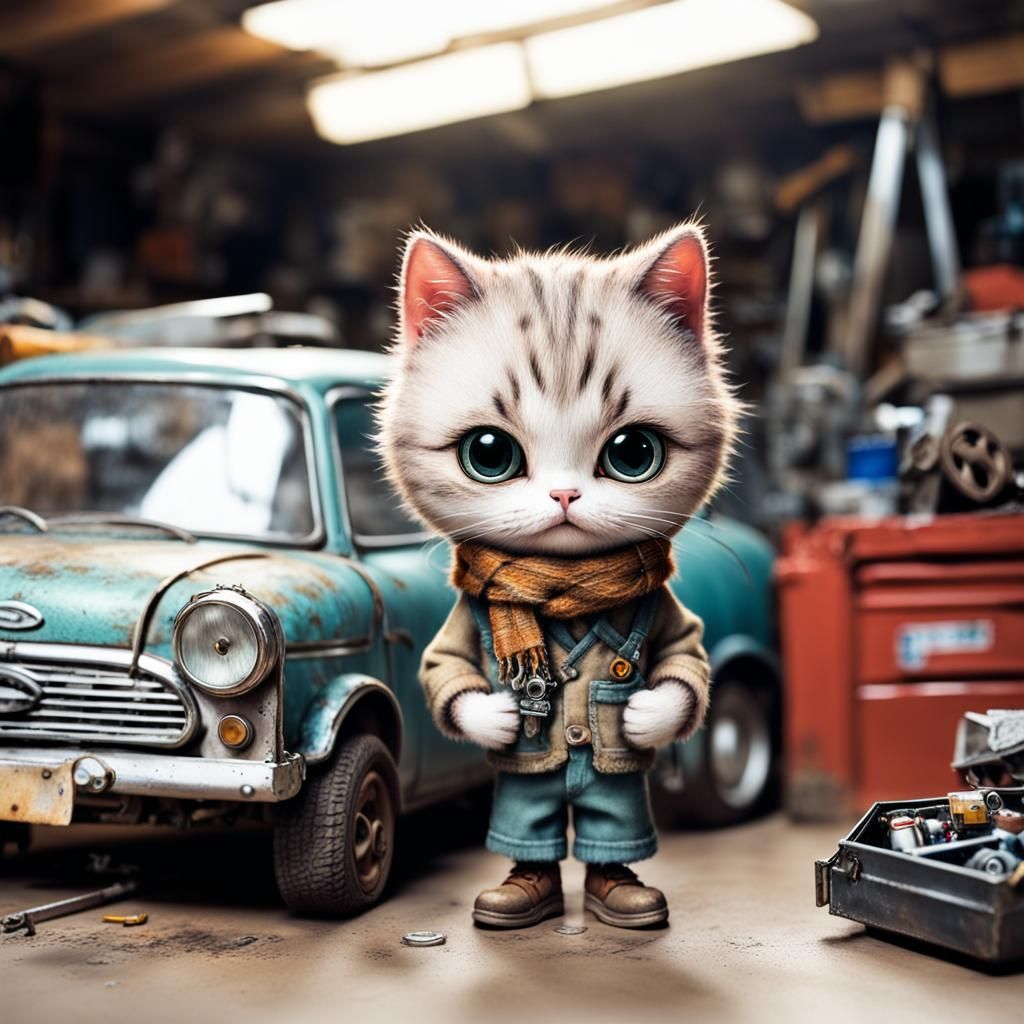 Tiny Tim car mechanic