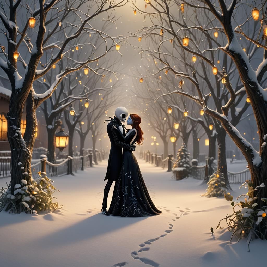 Jack and Sally's Winter Embrace: A Gothic Romance