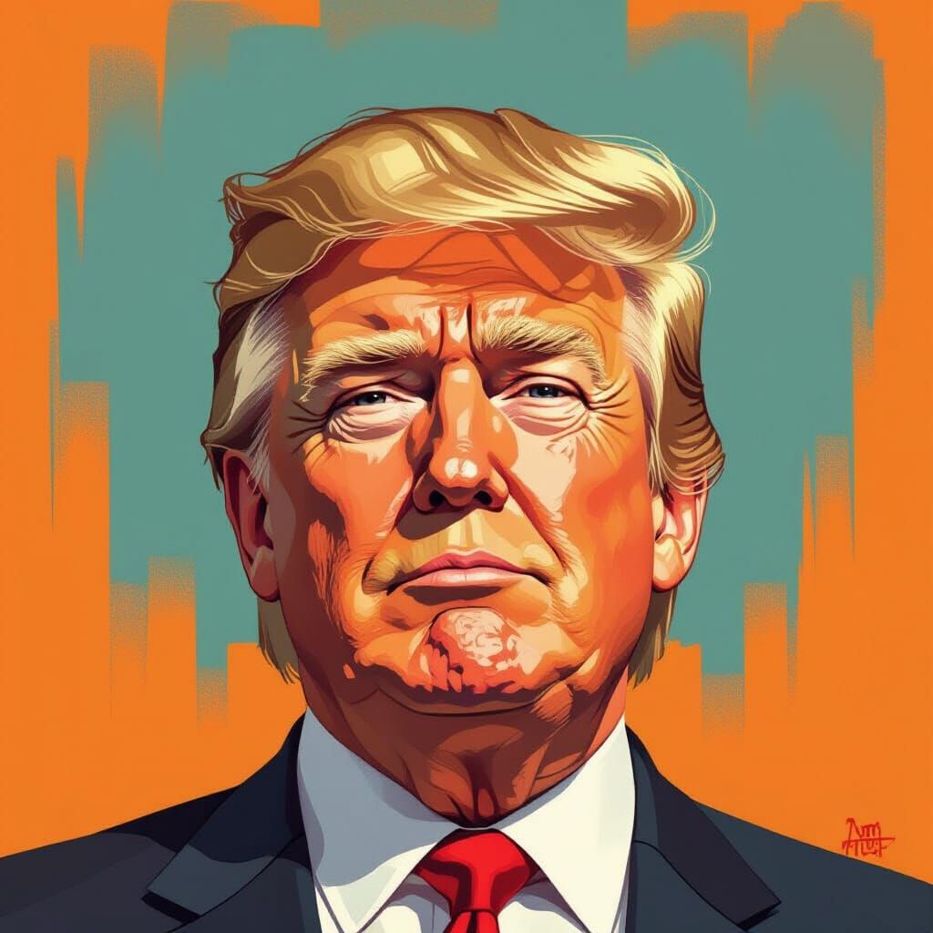 Donald Trump Portrait in Digital Art Style