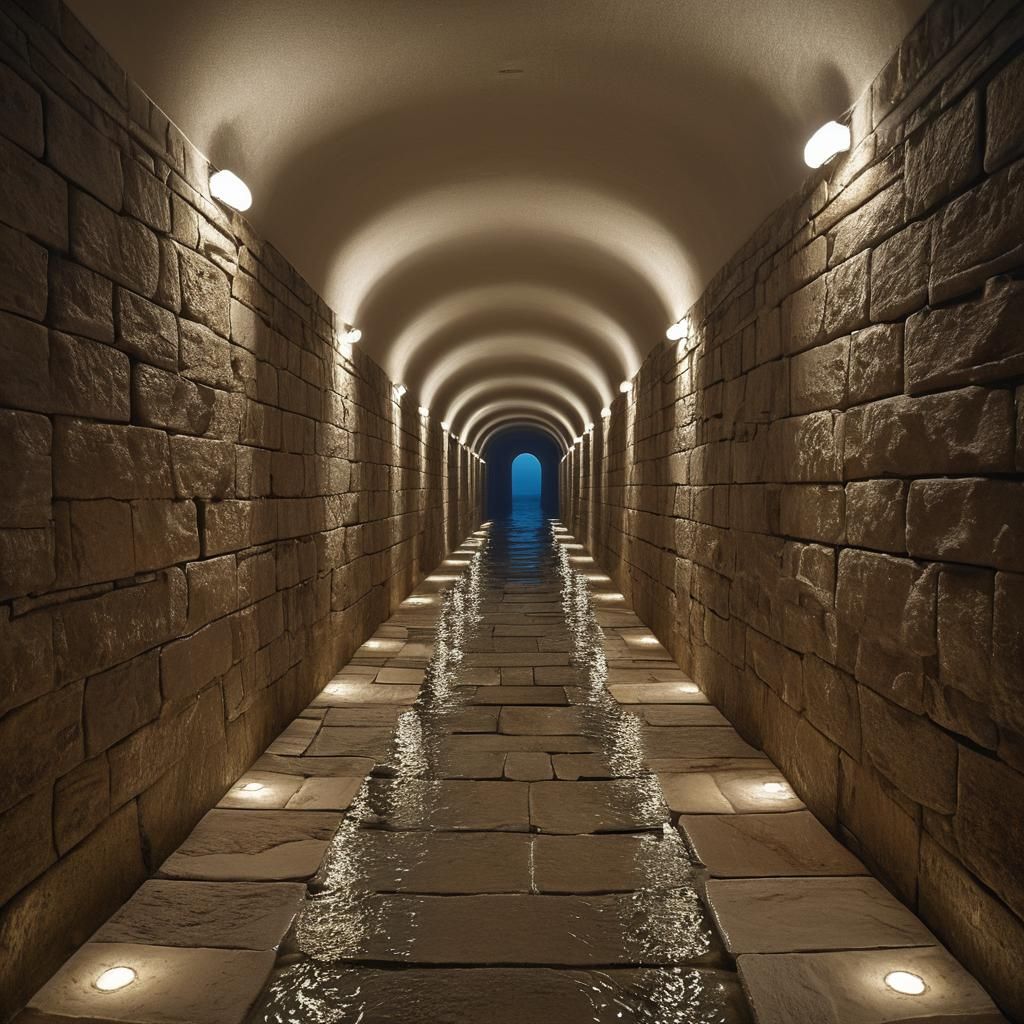Submerged Architecture: Photorealistic Underwater Hallway in...