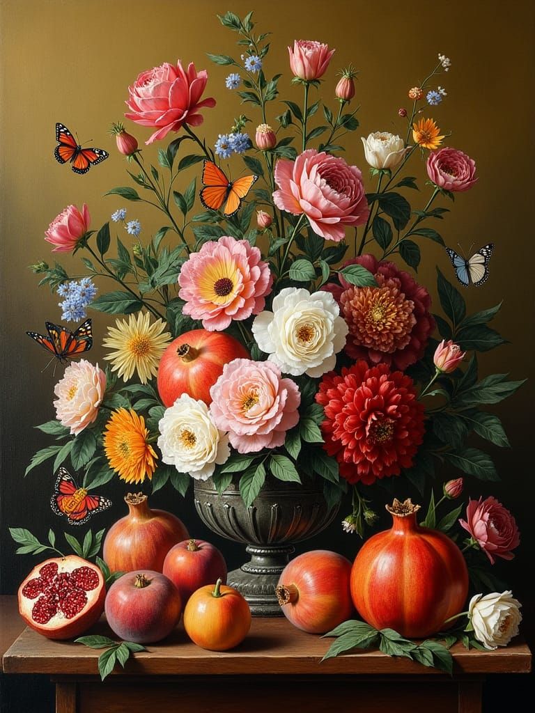 Opulent Still Life in Baroque Style