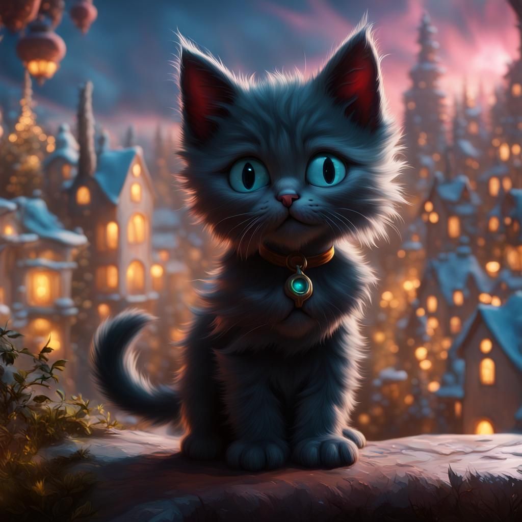 White Kitten in Whoville: Detailed Matte Painting