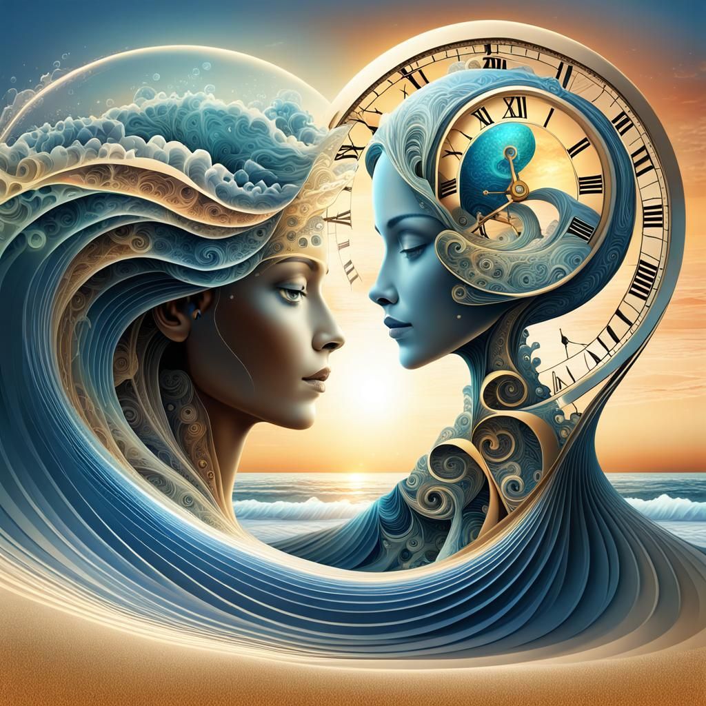 Humanoid Figure Grasping Time on Beach