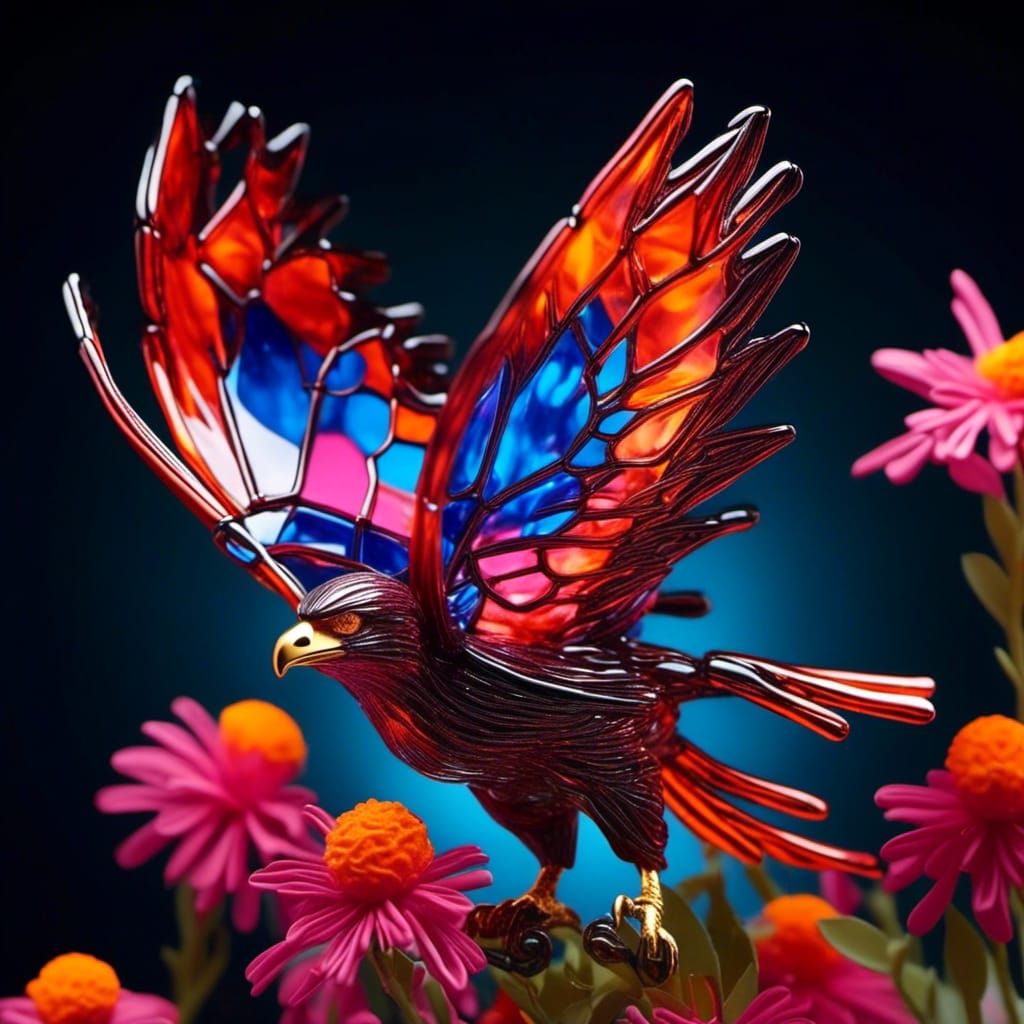 Lava Eagle-Butterfly Flight Through Flowers
