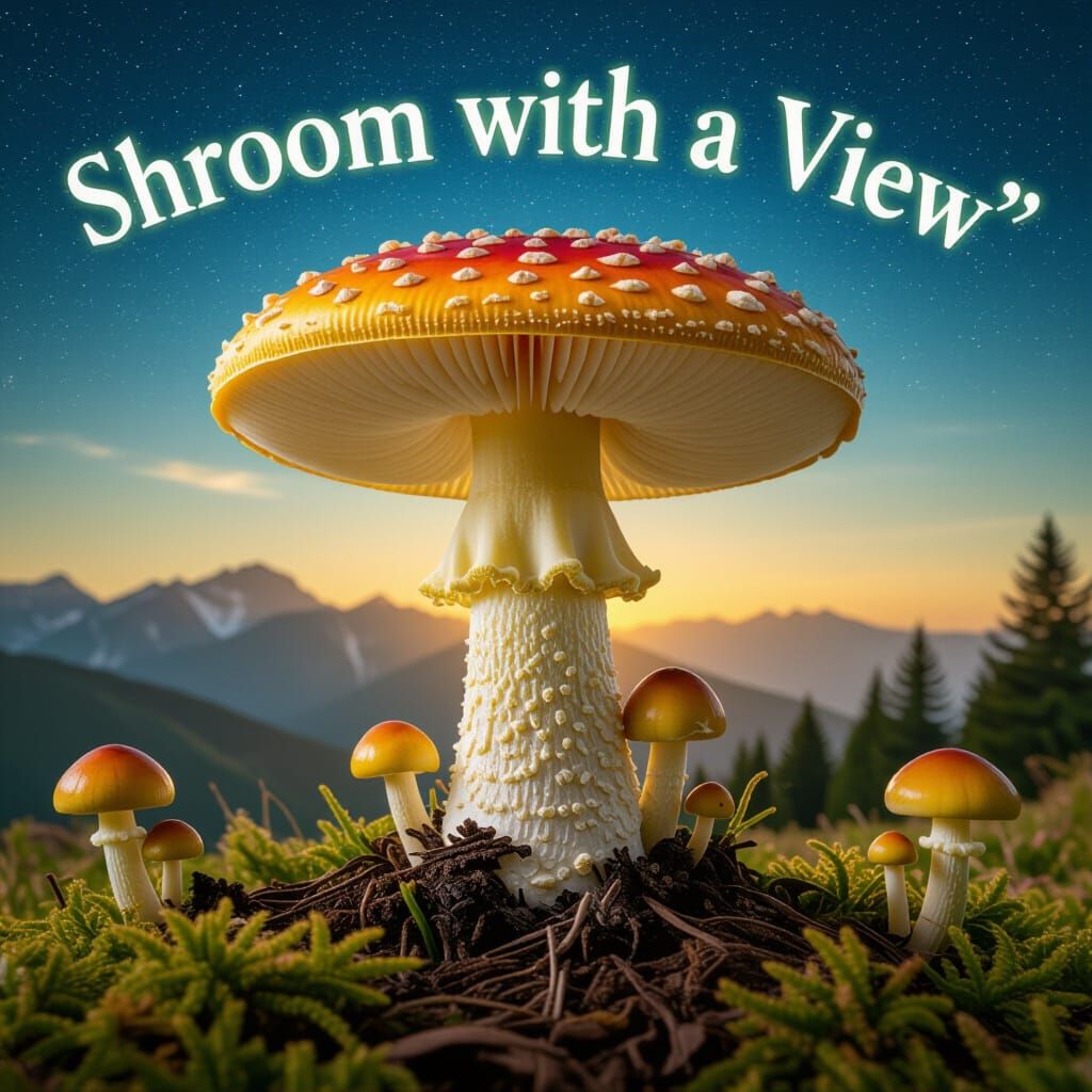 Mystic Mushroom in Visionary Landscape