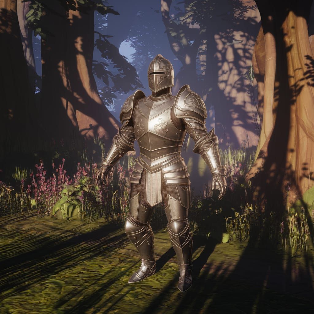 Virtual Knight at the Edge of a Mystical Forest